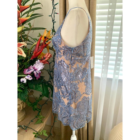 Free People Night Shimmers Sequin Mini Dress in Blue - Picture 8 of 15